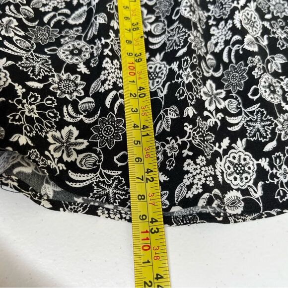 Ann Taylor Loft Black White Floral Keyhole Front Sleeveless Y2K Shift Dress 8 - Picture 13 of 14